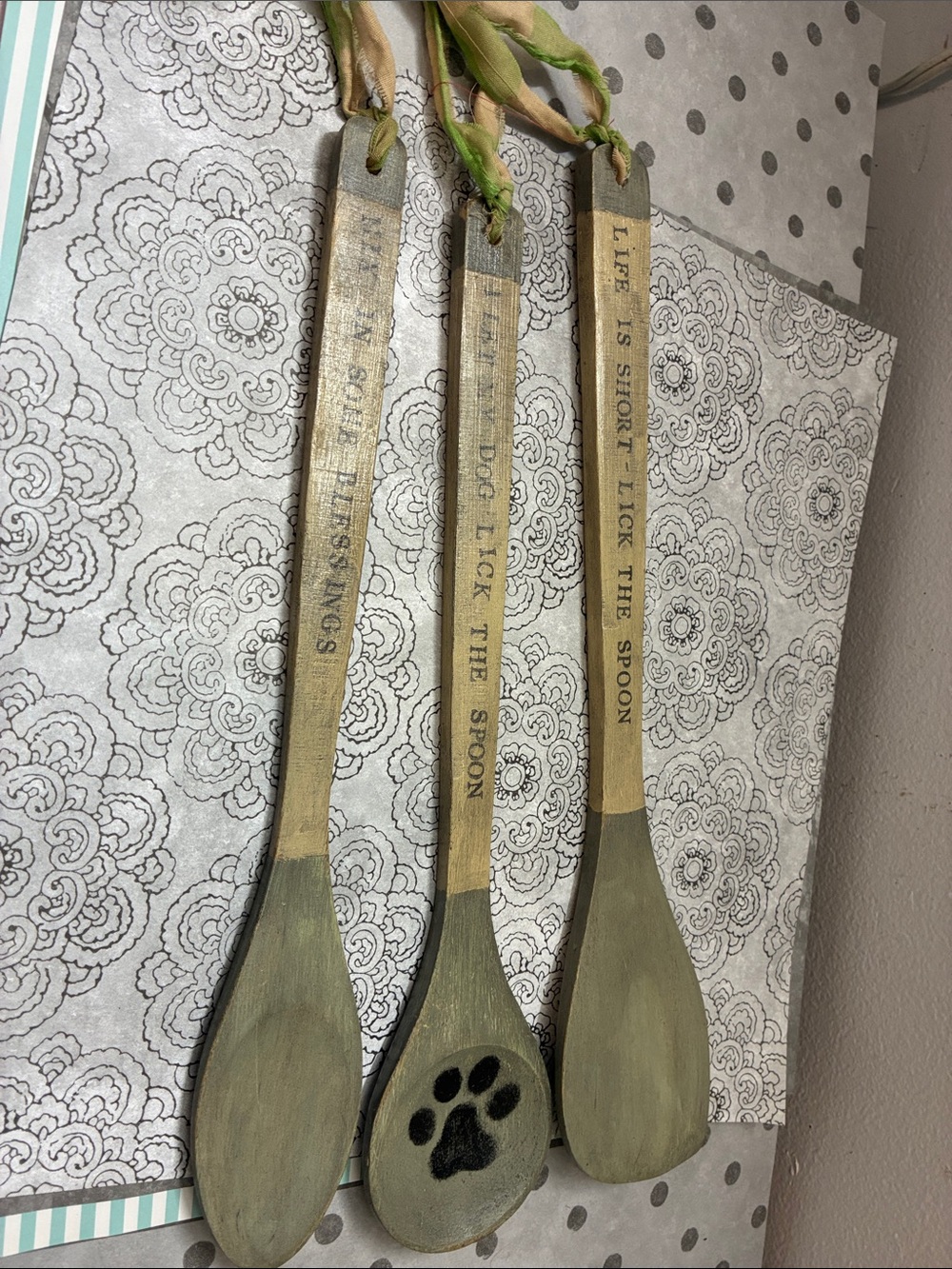 Set of 3 Wooden Decorative Spoons